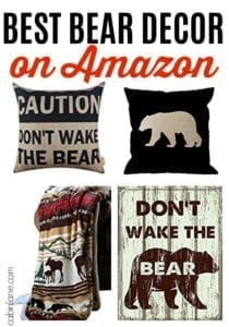 Bear decor looks great in a cabin. It can be rustic, cozy, sophisticated or cute, depending on what you're going for. Here's the best log cabin bear decor on Amazon.