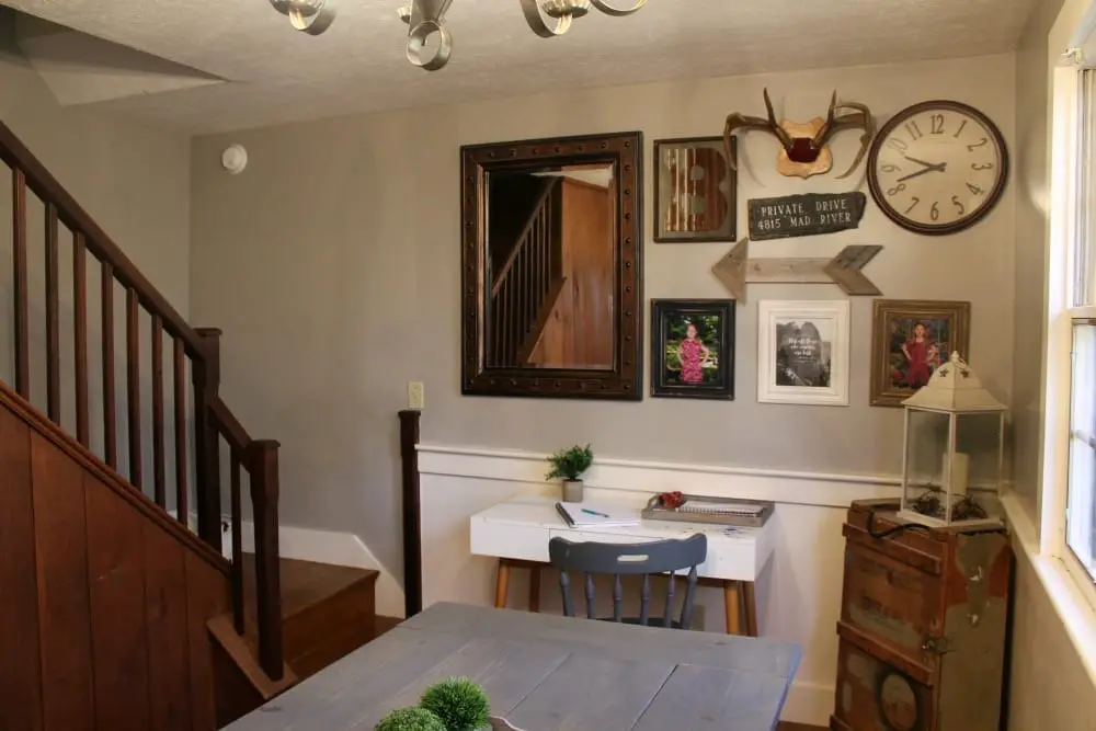 log cabin dining room