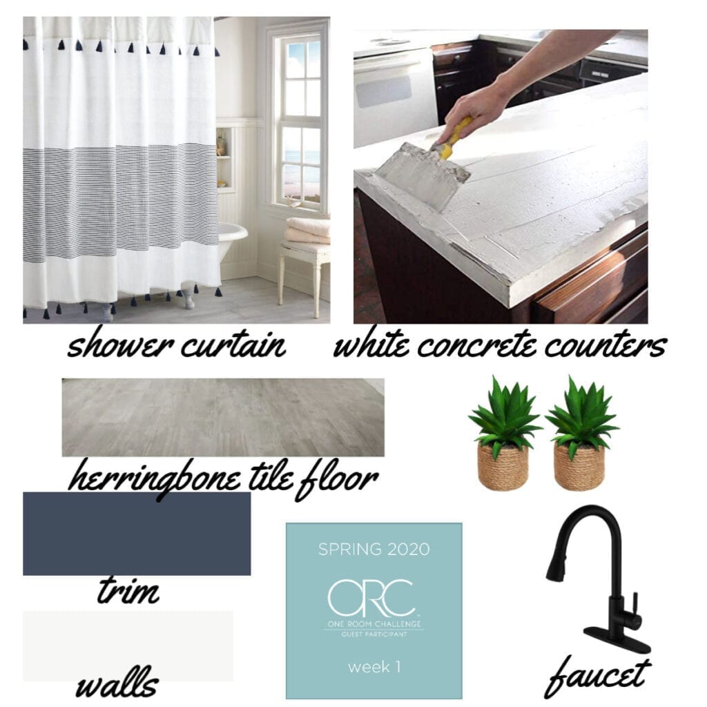 One Room Challenge - Master Bath Mood Board