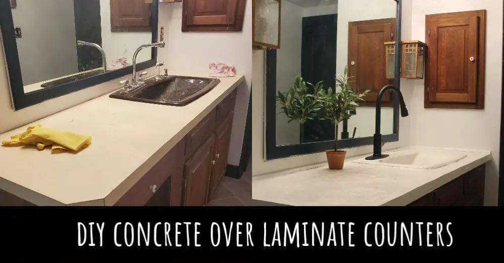 Dealing with nasty countertops? Here's and easy and inexpensive way to do DIY concrete over laminate counters. Plus, mistakes you need to avoid.