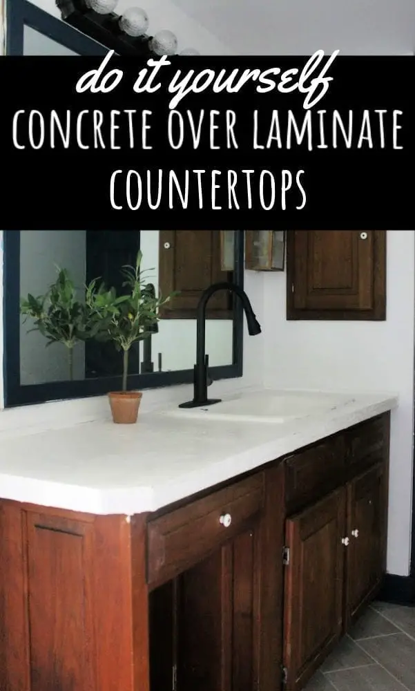 Dealing with nasty countertops? Here's and easy and inexpensive way to do DIY concrete over laminate counters. Plus, mistakes you need to avoid.