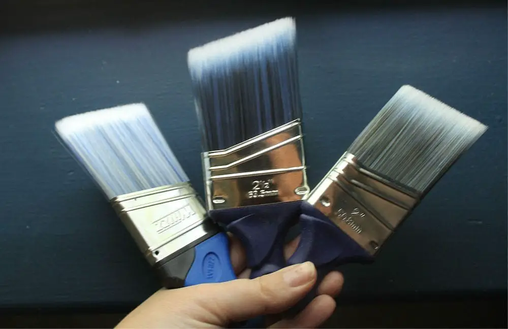 To paint edge work quickly use a short handled, angled brush.