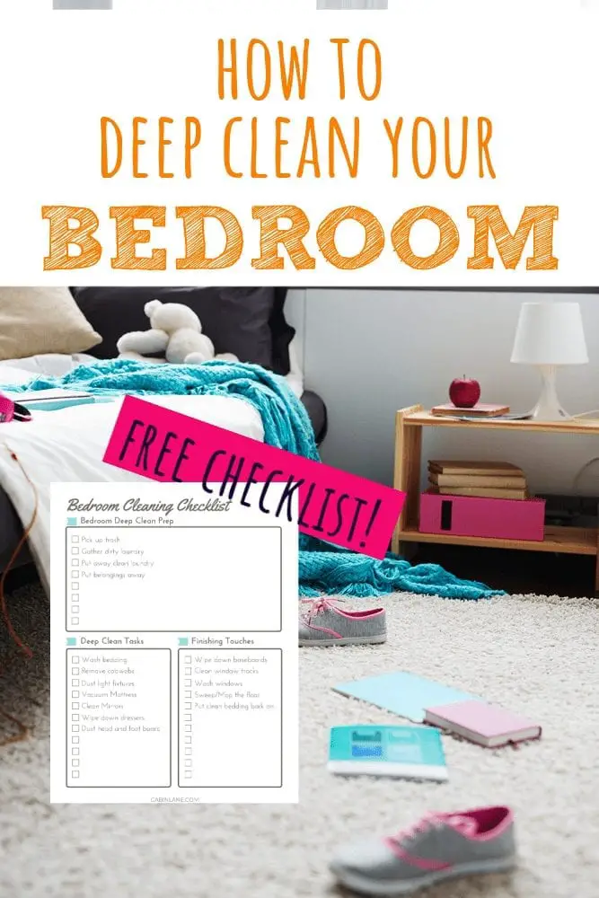 How to deep clean a bedroom. Free checklist included.