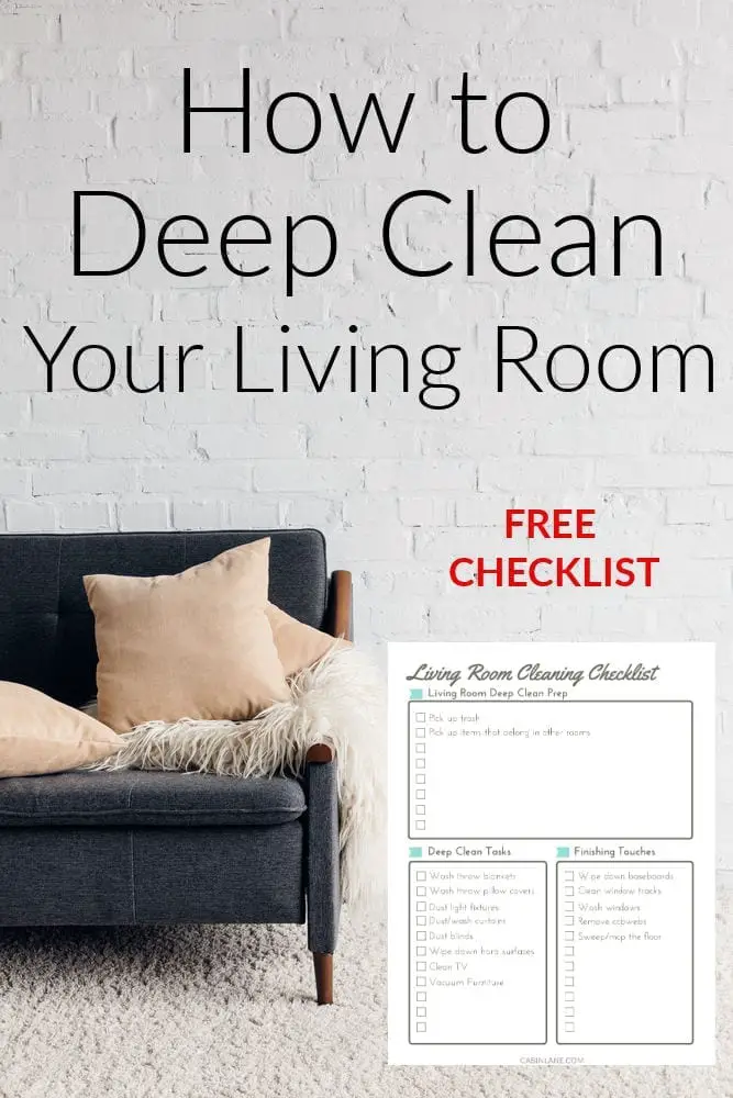 Are you ready to give your house a good cleaning? Here's how to deep clean your living room with a free printable checklist.