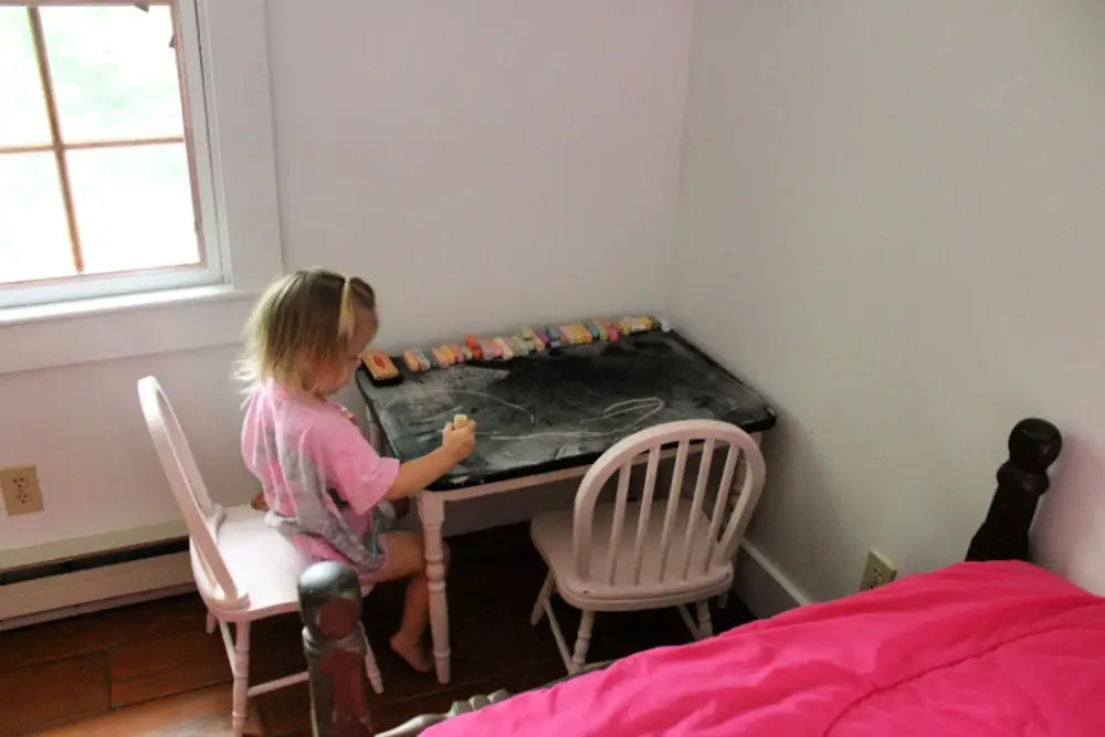 Kids chalkboard top table