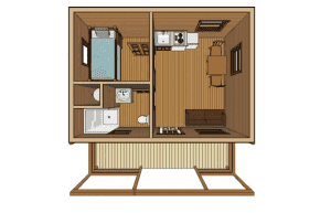 small log cabin floor plan