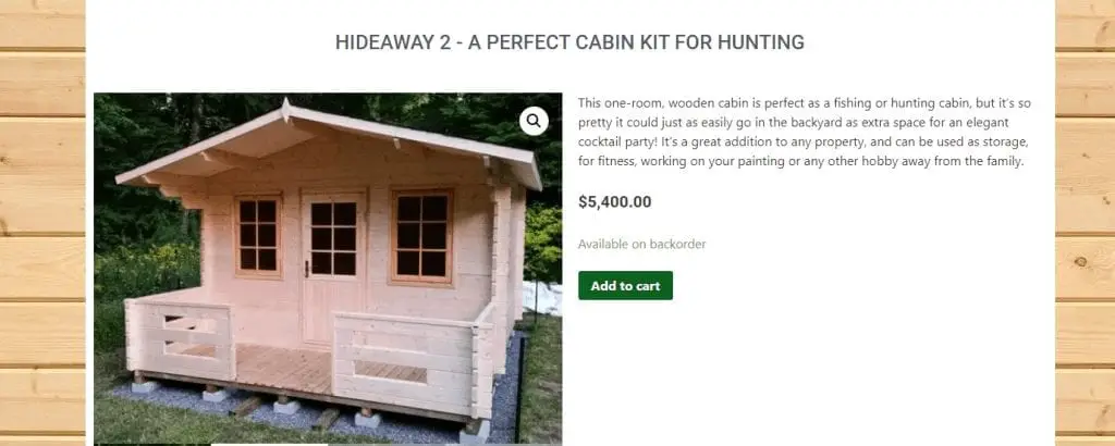 small hunting cabin kit