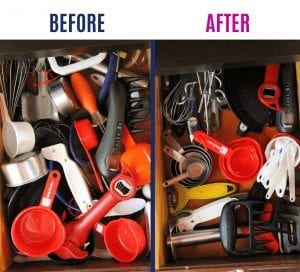 Decluttering before and after