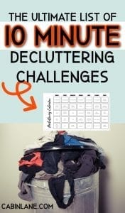 Need some motivation and direction to declutter your house? Here's the ultimate list of 10 minute decluttering challenges with free checklist and calendar.