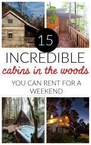 Need to get away from the noise? These 15 cabins in the woods you can rent for a weekend are all breathtakingly unique and peaceful.