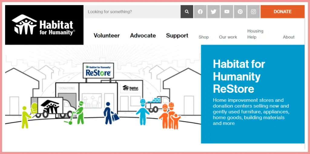 Donate old construction material and furniture to the Habitat Restore