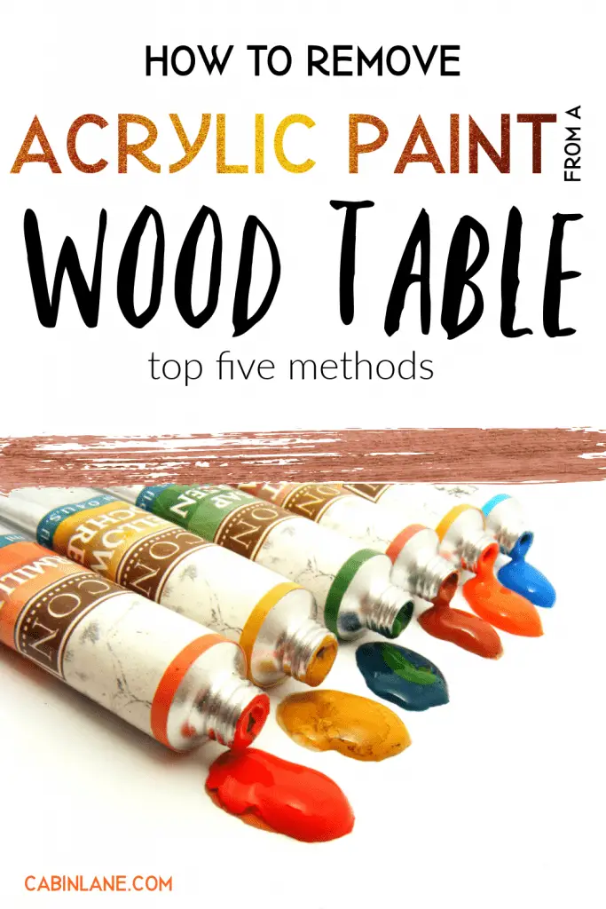 You let your kids do craft time on the  table and now there are paint spots left behind. Here's how to remove acrylic paint from a wood table.