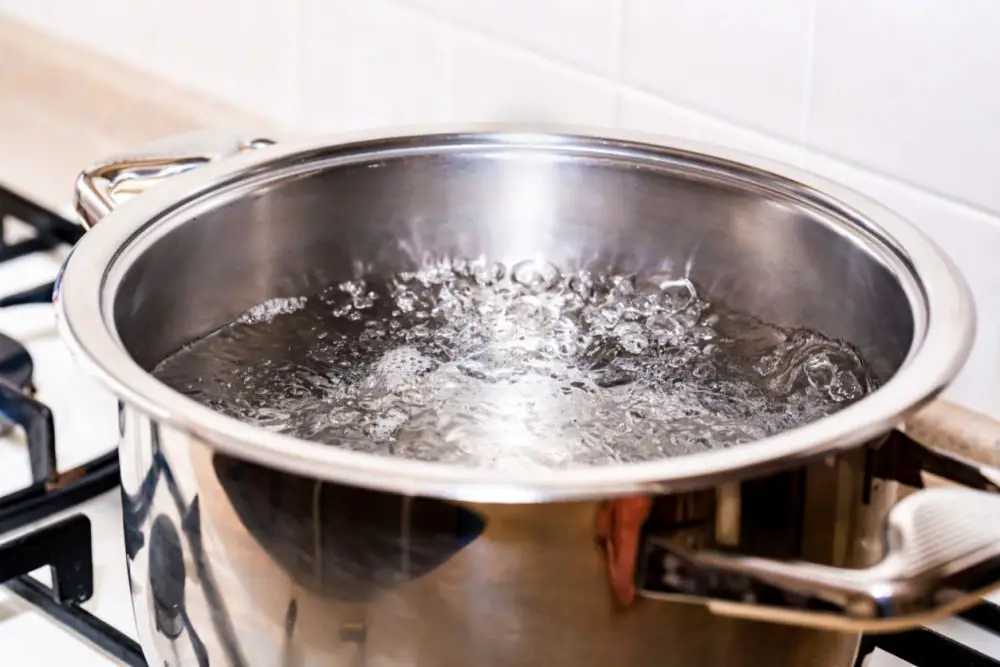 Clean a stinky sink drain with boiling water