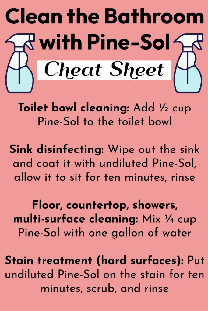 Use these dilution ratios to clean the bathroom with Pine-Sol