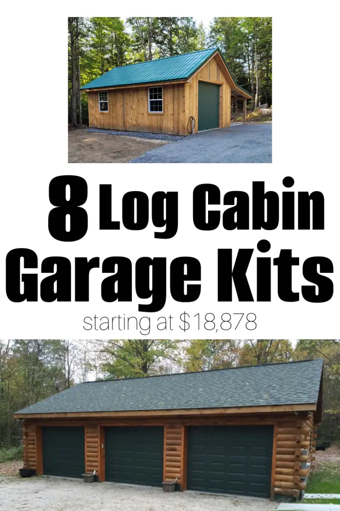 Save money and time by utilizing one of these eight log cabin garage kits. They come with materials to build the shell of your building.