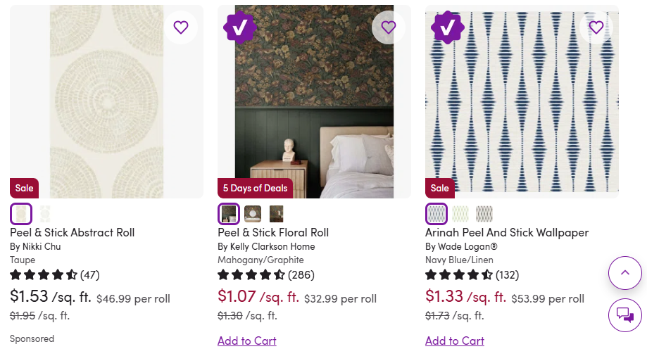 Wayfair peel and stick wallpaper