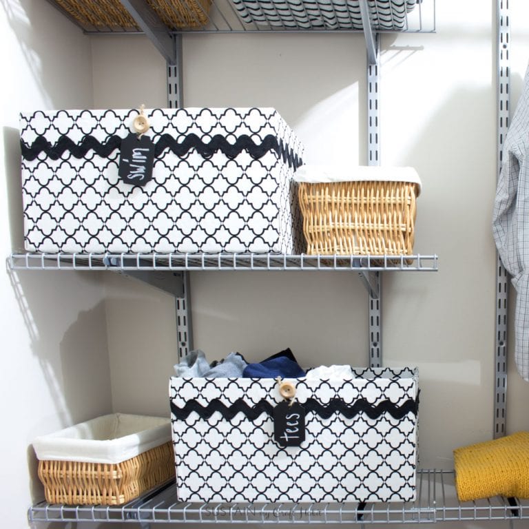 Store t-shirts in decorative boxes.