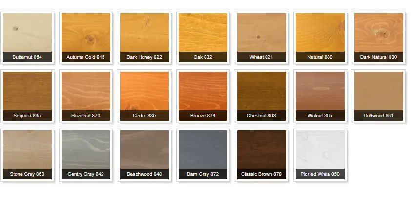 Permachink log cabin stain colors