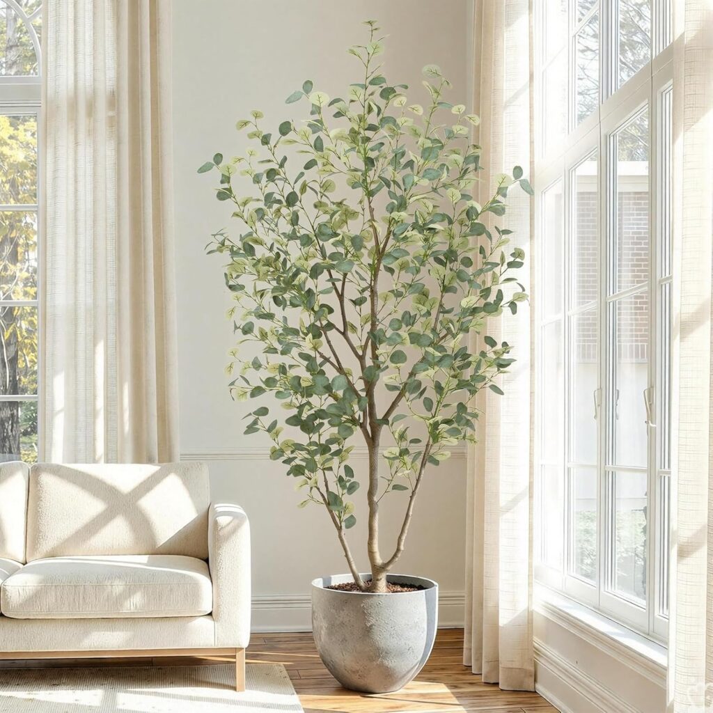 Faux eucalyptus tree