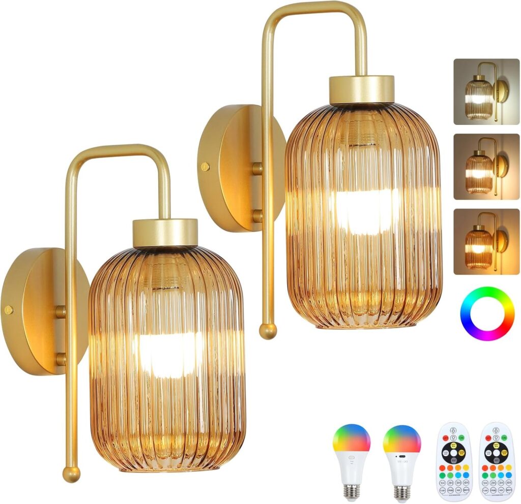 Vintage style battery operated wall sconces