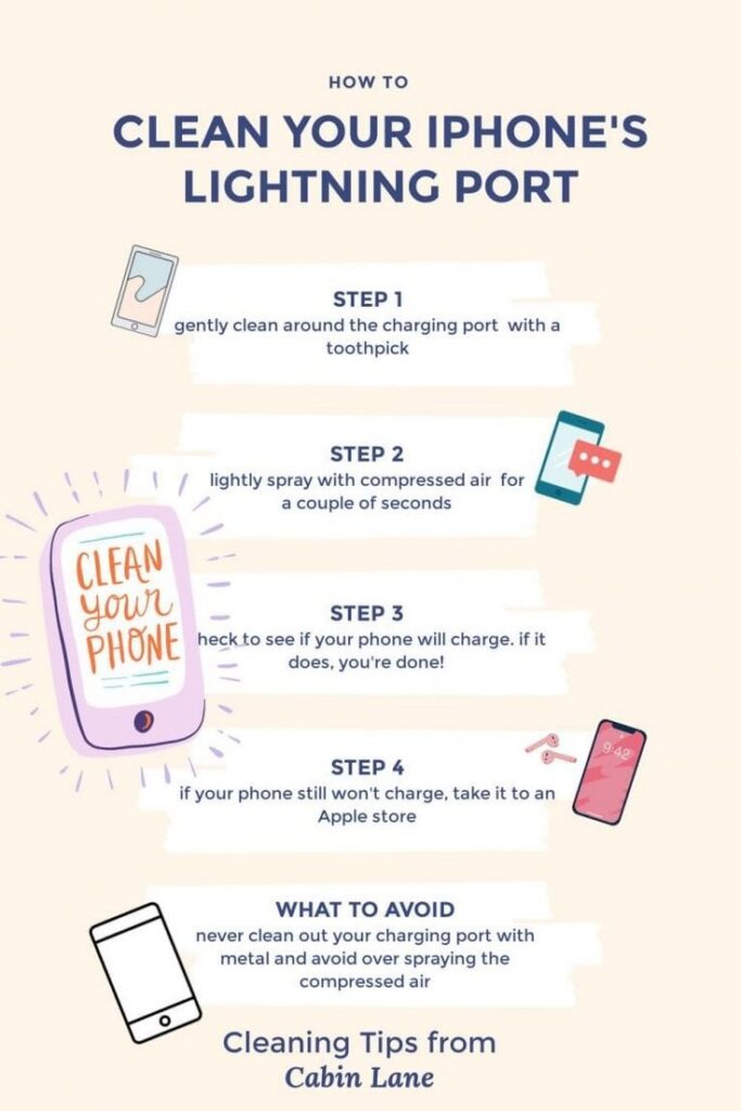 The best way to clean an Iphone charging port when your Iphone won't charge. 